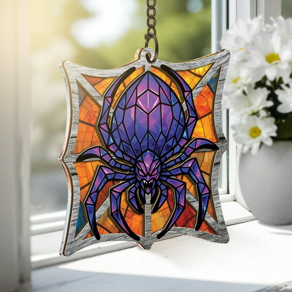 Lotusprinthandmade Funny Spooky Halloween Custom Shape Window Hanging Suncatcher 8in, Halloween Suncatcher Window Hanging Gift