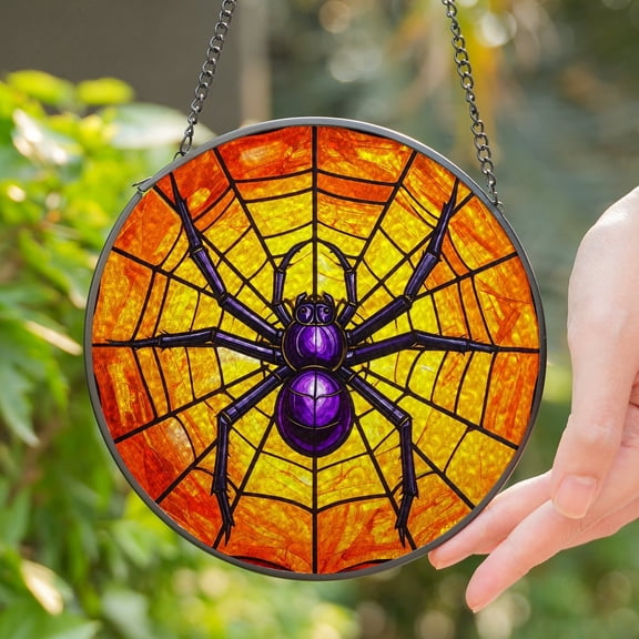 Lotusprinthandmade Funny Spooky Halloween Stained Glass Suncatcher Window Hanging