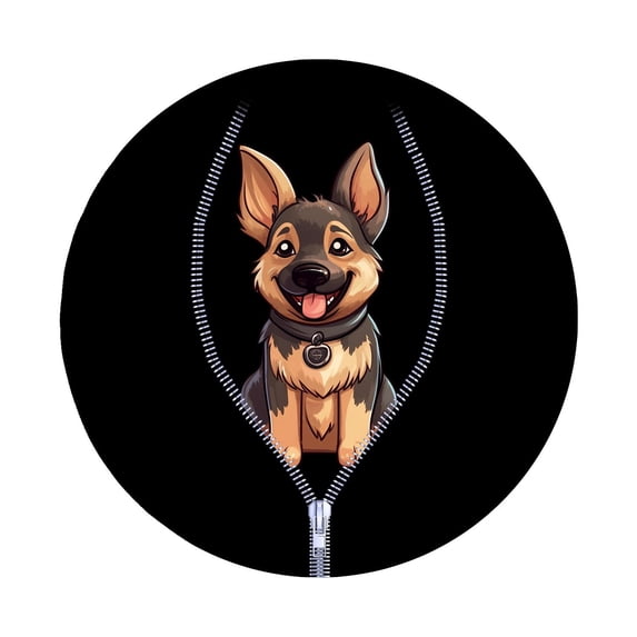 Lotusprinthandmade German Shepherd Dog Cute Animals Collection Zipper Pattern Spare Tire Cover Without Backup Camera Hole 6 Sizes