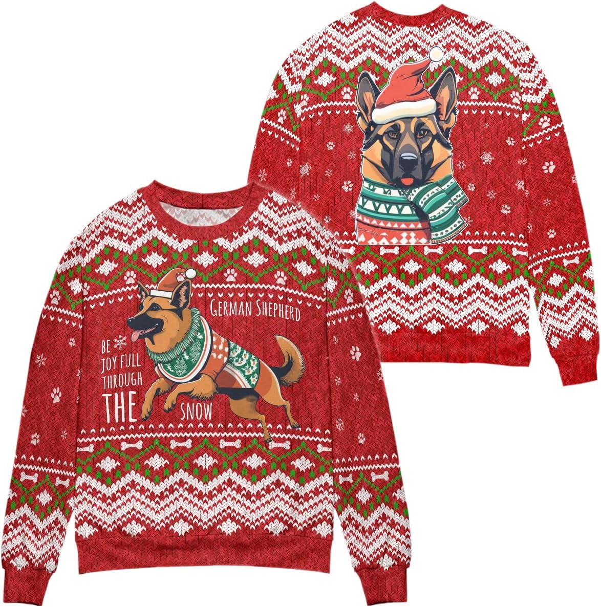 German Shepherd Ugly Christmas Sweater German Shepherd Ugly Christmas Sweater