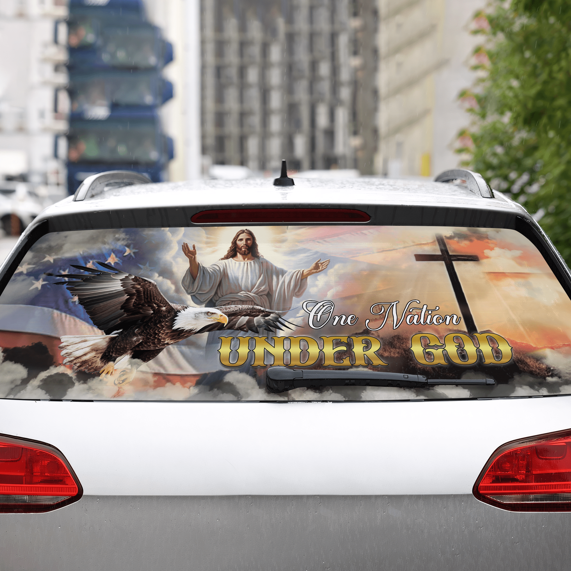 Lotusprinthandmade God Christian Cross Eagle America Flag Patriotic ...