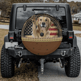 thumbnail image 1 of Lotusprinthandmade Golden Retriever Dog Spare Tire Cover With Backup Camera Hole 6 Sizes (29 in.), 1 of 7