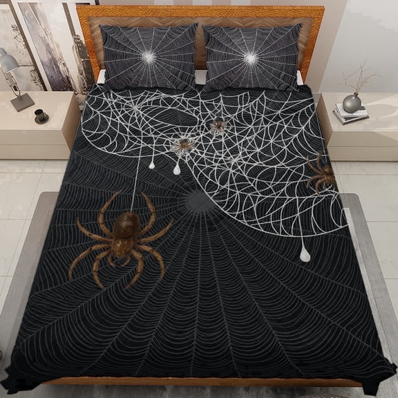 Lotusprinthandmade Halloween Spider Quilt Bedding Set