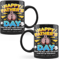 thumbnail image 1 of Lotusprinthandmade Happy Father's Day Funny Quote From The Best Thing Black Ceramic Mug (11oz) (Made In US), 1 of 5