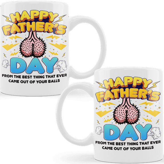 Lotusprinthandmade Happy Father's Day Funny Quote From The Best Thing White Ceramic Mug (11oz) (Made In US)