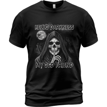 Lotusprinthandmade Horror Skeleton Skull Halloween Black Classic Unisex T-Shirt 100% Cotton S-5XL (S)