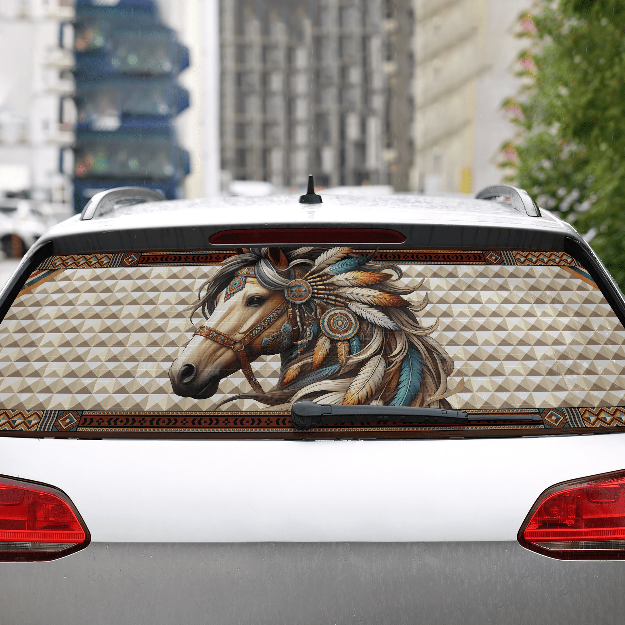 Lotusprinthandmade Horse Native America Rear Window Car Decal 3 Sizes ...