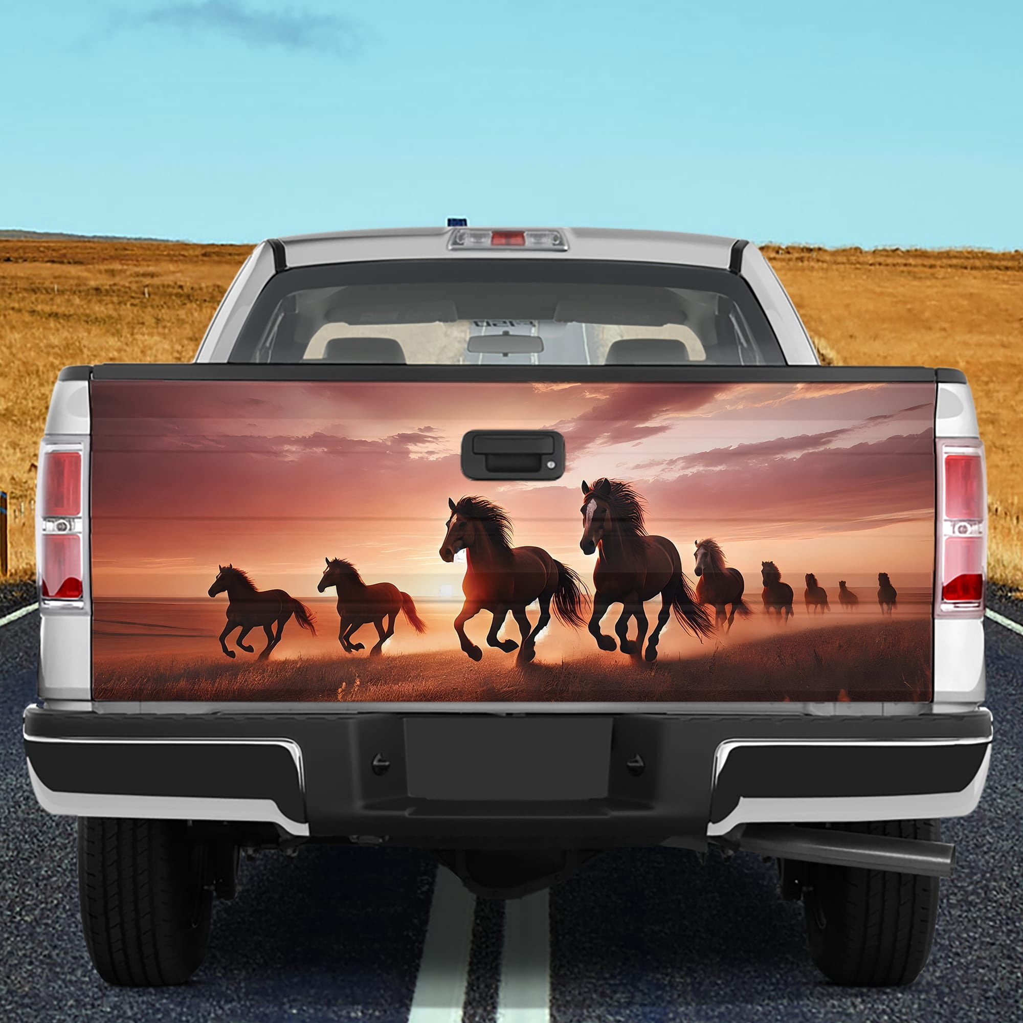 Lotusprinthandmade Horses Running at Sunset Tailgate Wrap 2 Sizes (26 ...