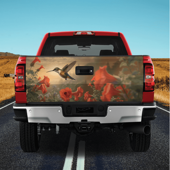 Lotusprinthandmade Hummingbird Birds and Flower Spring Tailgate Wrap 2 Sizes (24"x58")