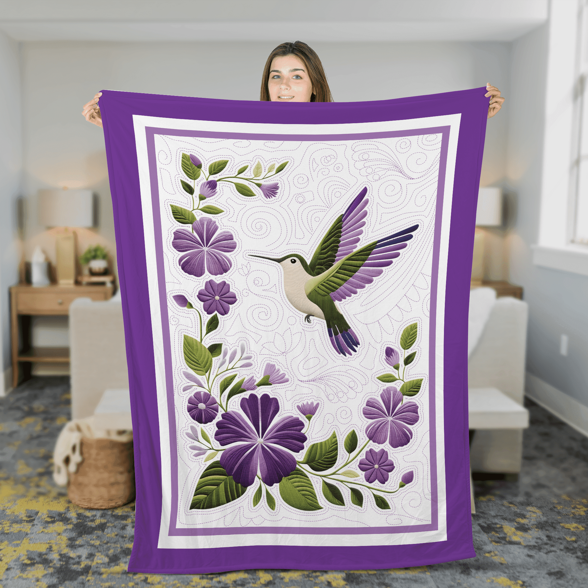 Lotusprinthandmade Hummingbird Lovers Hummingbird Elegance Heart Fleece ...