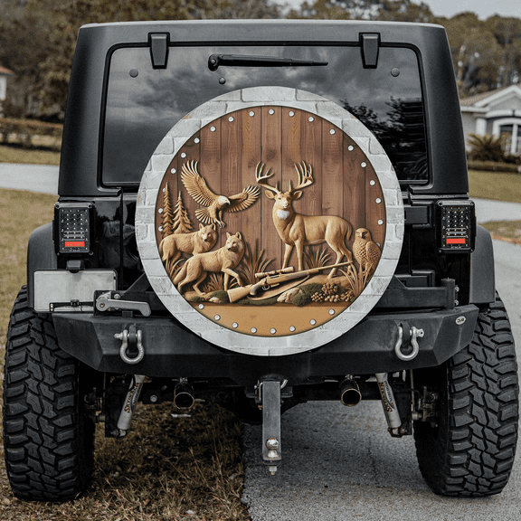 Lotusprinthandmade Hunting Best Hunter Ever Spare Tire Cover Without Backup Camera Hole 6 Sizes (27 in.)