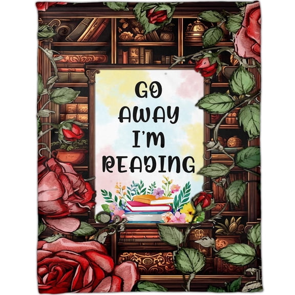 Lotusprinthandmade I Am Reading Book Lovers Fleece Blanket 2 Sizes (80"x60")