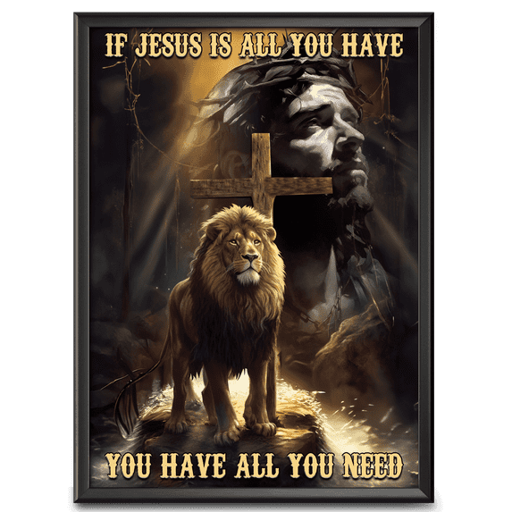 Lotusprinthandmade If Jesus is All You Have You Have All You Need Canvas 1.5in 12" x 8"
