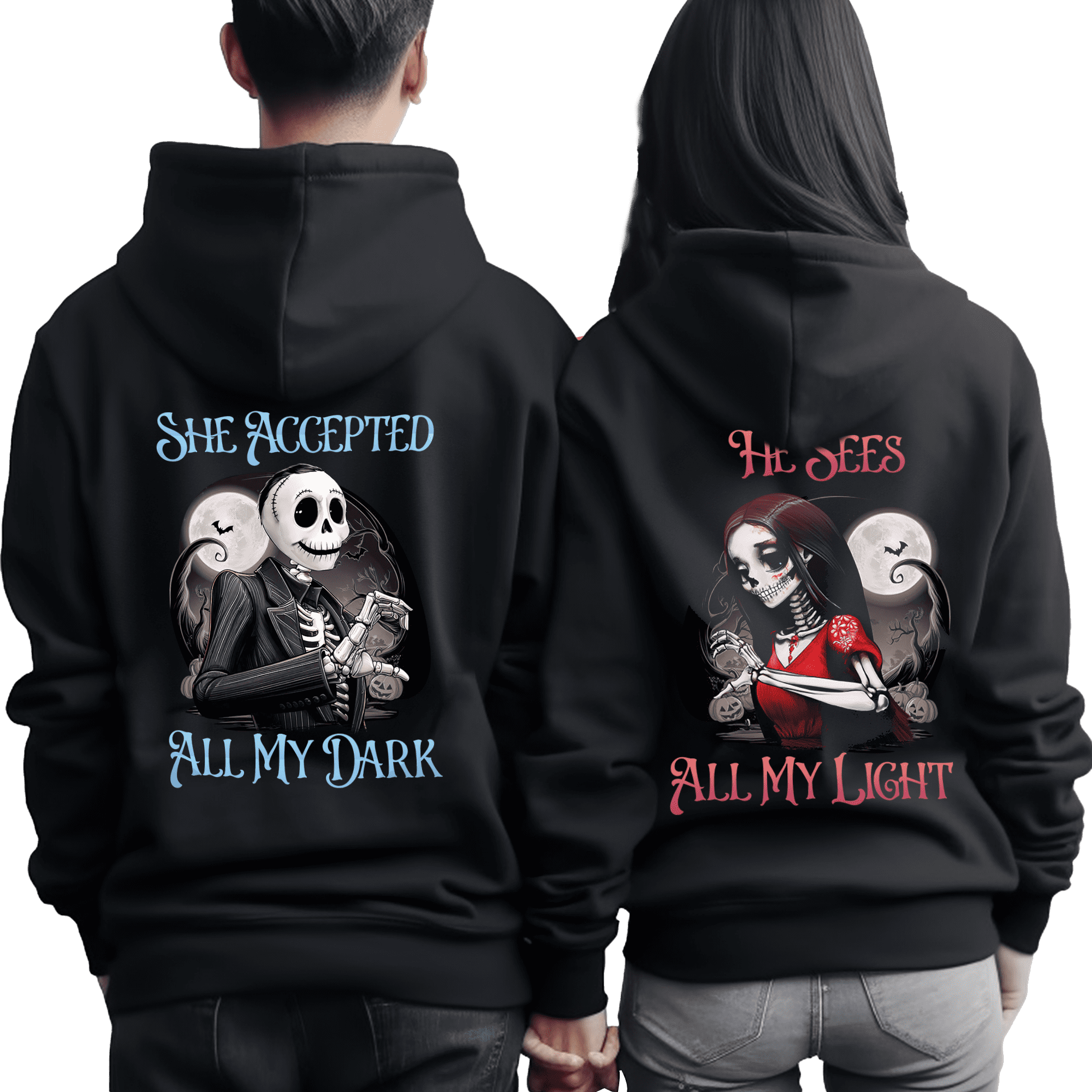 Lotusprinthandmade Jack and Sally She Accepted All My Dark/He Sees All