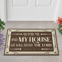 Lotusprinthandmade Jesus As for Me We Will Serve the Lord DoormatDoormat 6 Sizes (15x25")