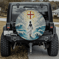 thumbnail image 1 of Lotusprinthandmade Jesus Christ Walking On Water Spare Tire Cover With Backup Camera Hole 6 Sizes (32 in.), 1 of 7