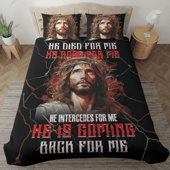 Lotusprinthandmade Jesus Christian Bedding Set (Made in Vietnam) (88x88), christian themed comforter set