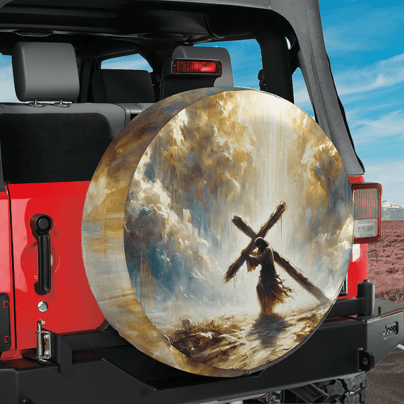 Lotusprinthandmade Jesus Christian Spare Tire Cover Without Backup Camera Hole