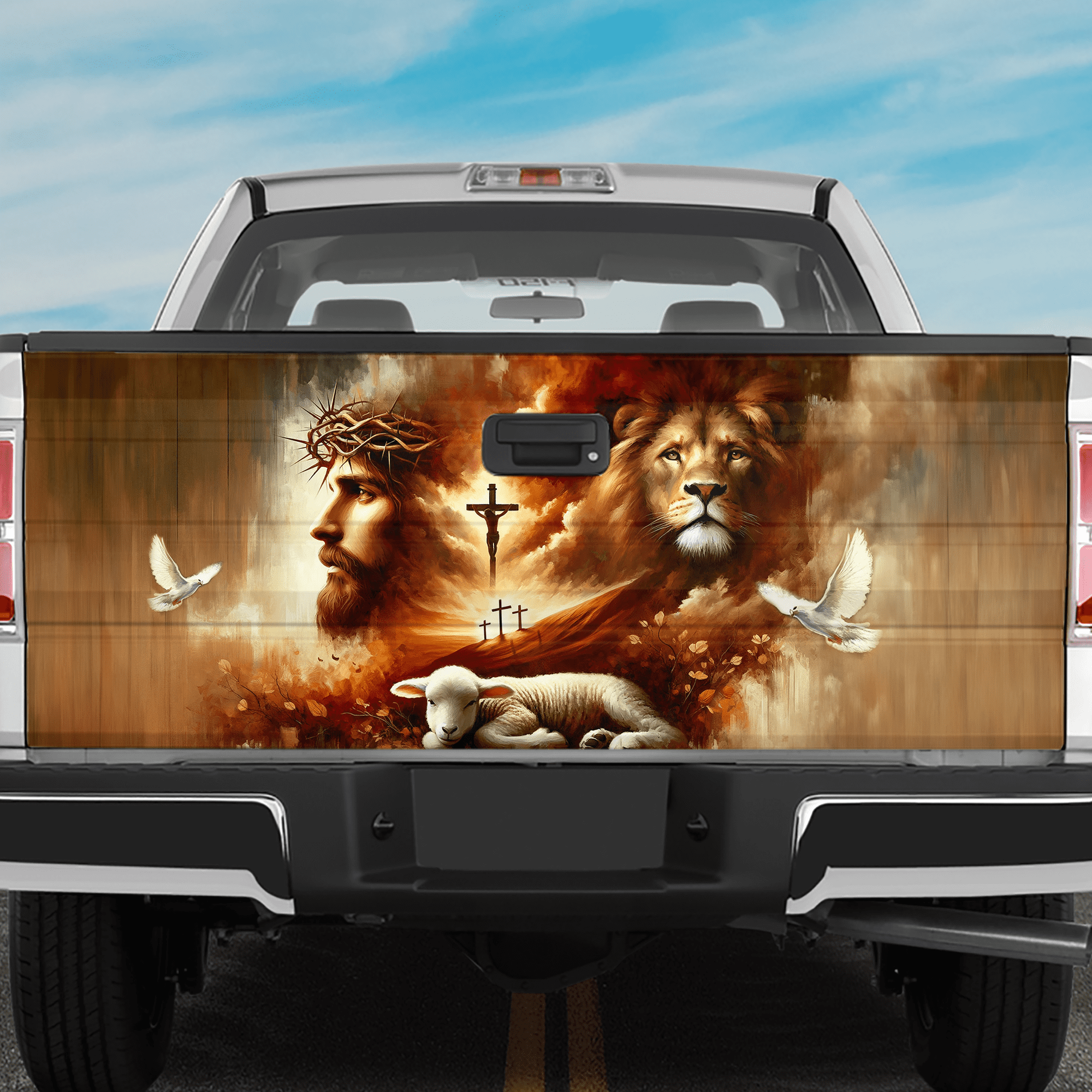 Lotusprinthandmade Jesus Christian Tailgate Wrap 2 Sizes 24