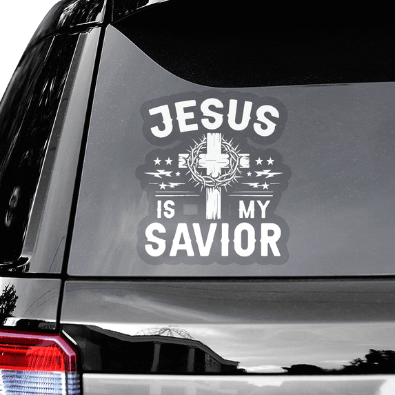 Lotusprinthandmade Jesus Christian Transparent Vinyl Decal 4 Sizes (12x12 Inches), Jesus Decal