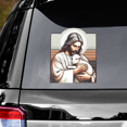 thumbnail image 1 of Lotusprinthandmade Jesus Sheep Christian Transparent Vinyl Decal 4 Sizes (14x14 Inches), 1 of 4