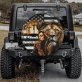 thumbnail image 1 of Lotusprinthandmade Jesus US Flag Spare Tire Cover Without Backup Camera Hole, 1 of 8