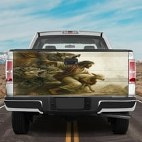 Lotusprinthandmade Jesus and Lamb Wolf Christian Tailgate Wrap 2 Sizes (24"x58"), faith based tailgate wrap, christian truck decal
