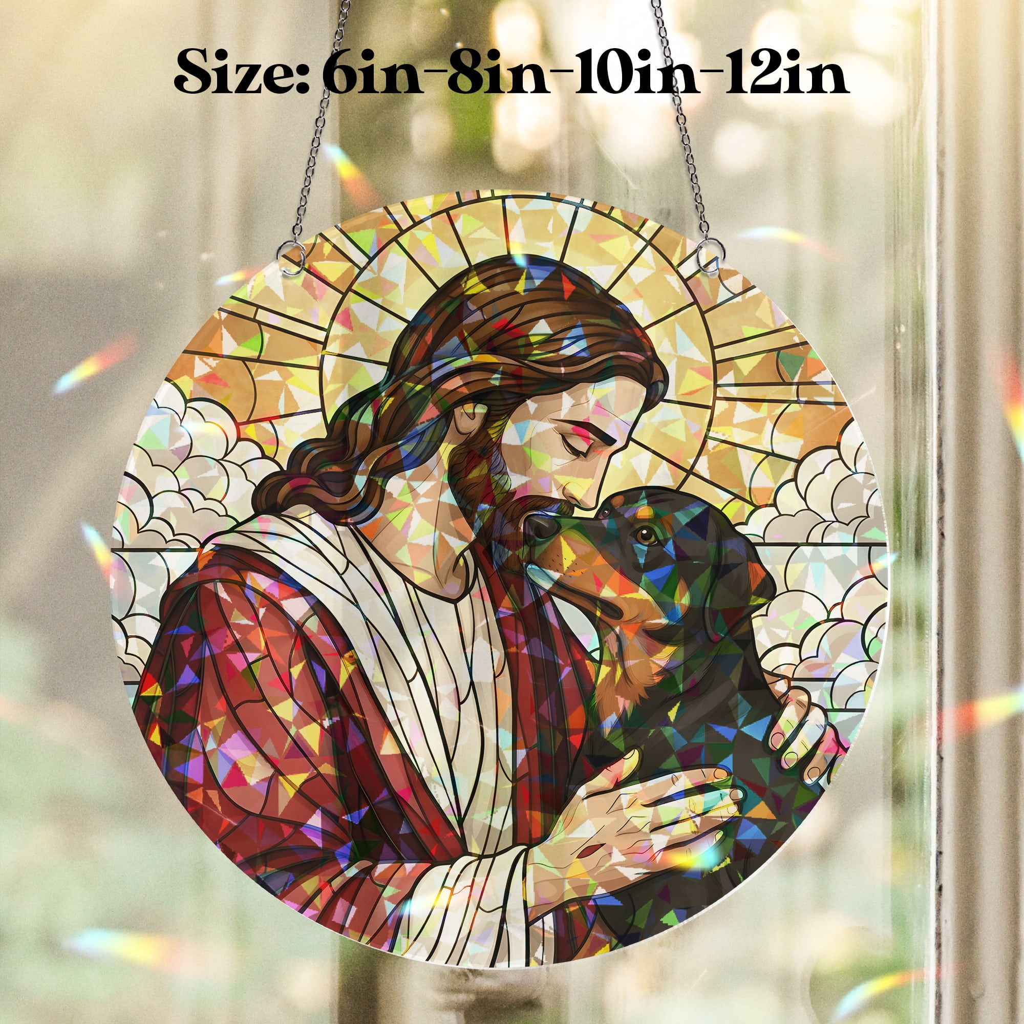 Lotusprinthandmade Jesus and Rottweiler Christian Gift Custom Shape ...