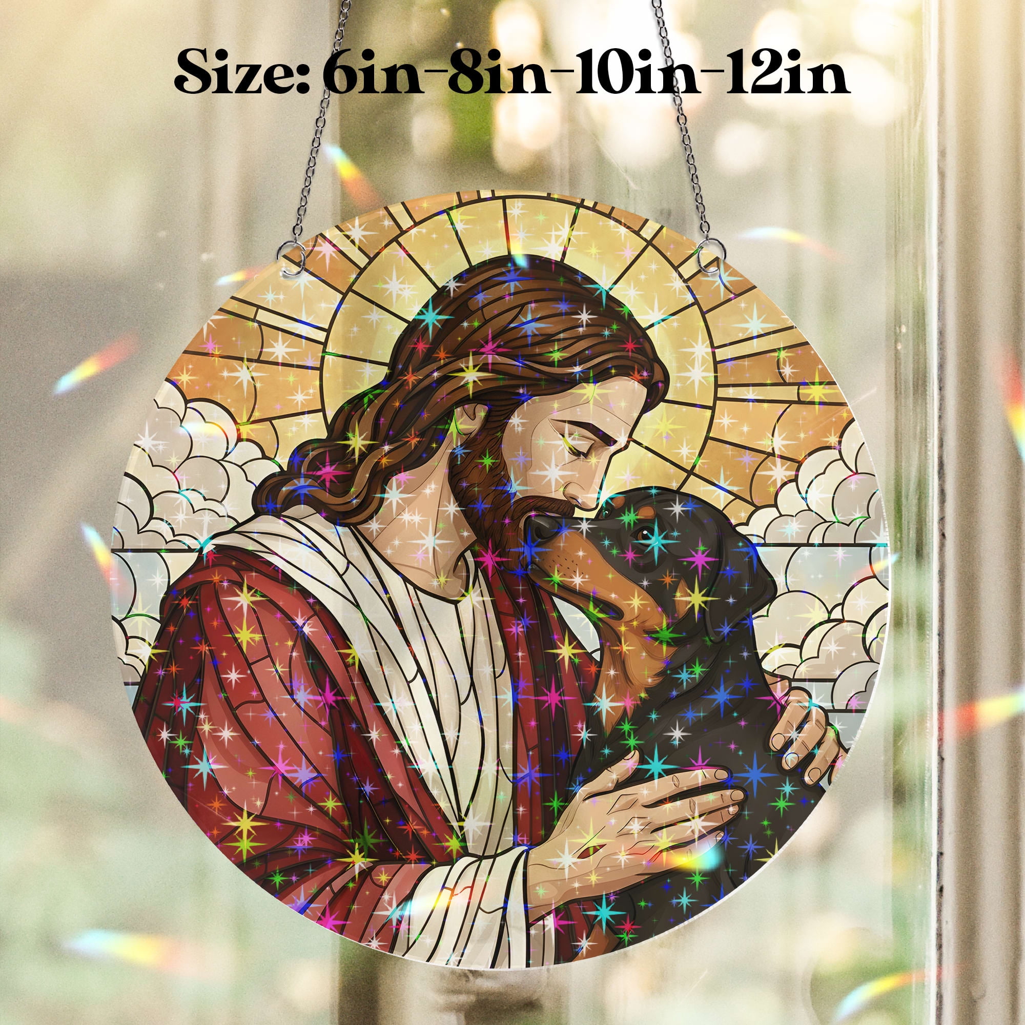 Lotusprinthandmade Jesus and Rottweiler Christian Gift Custom Shape ...