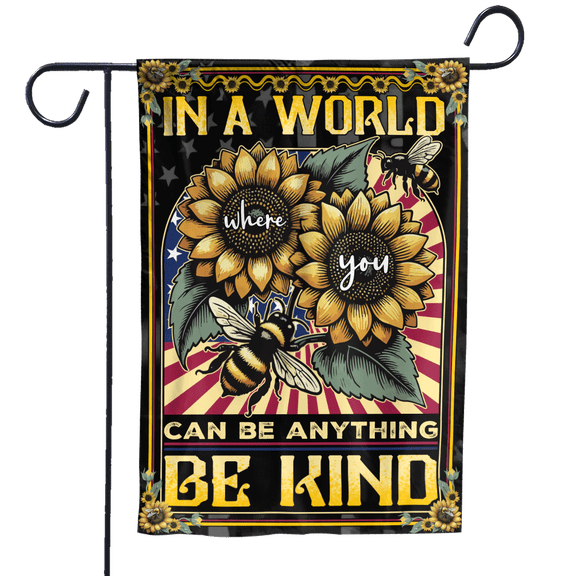 Lotusprinthandmade Kindness Bee 100% Polyester Garden Flag 12x18 inches