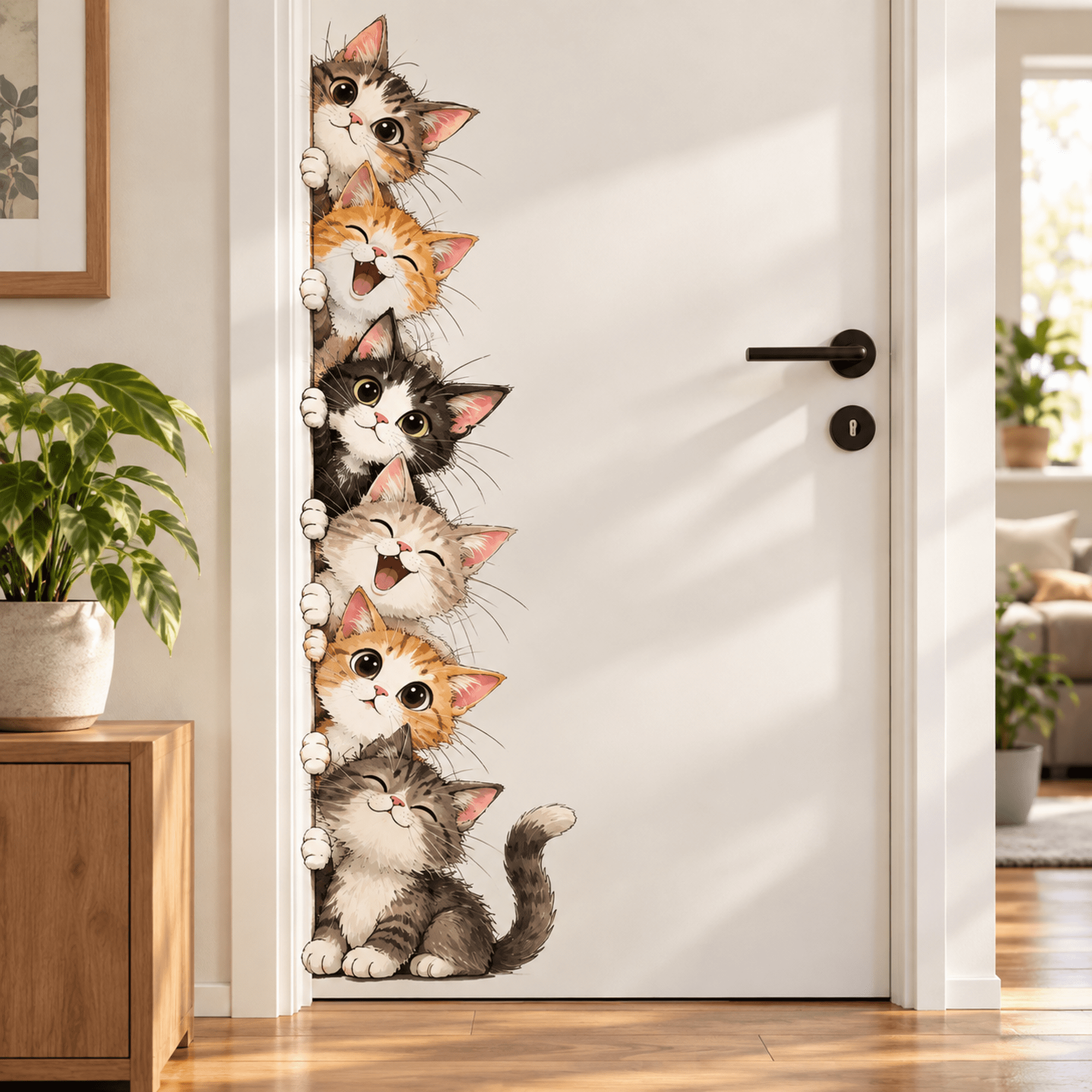 Lotusprinthandmade Kitten Window Transparent Vinyl Decal, Cute Cat ...