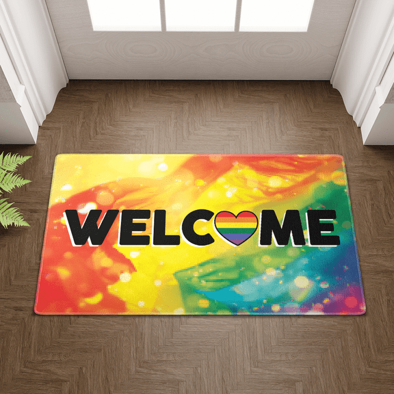 Lotusprinthandmade LGBT Support Welcome Doormat 18 x 30 in