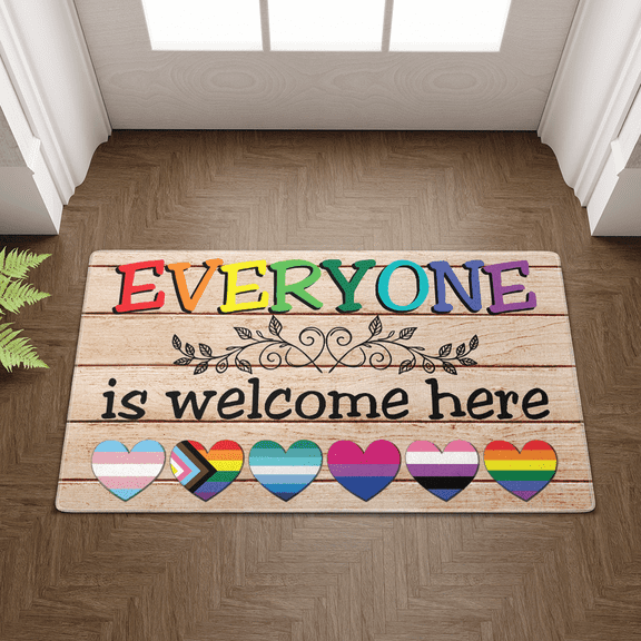 Lotusprinthandmade LGBT Support Welcome Doormat 24 x 35 in