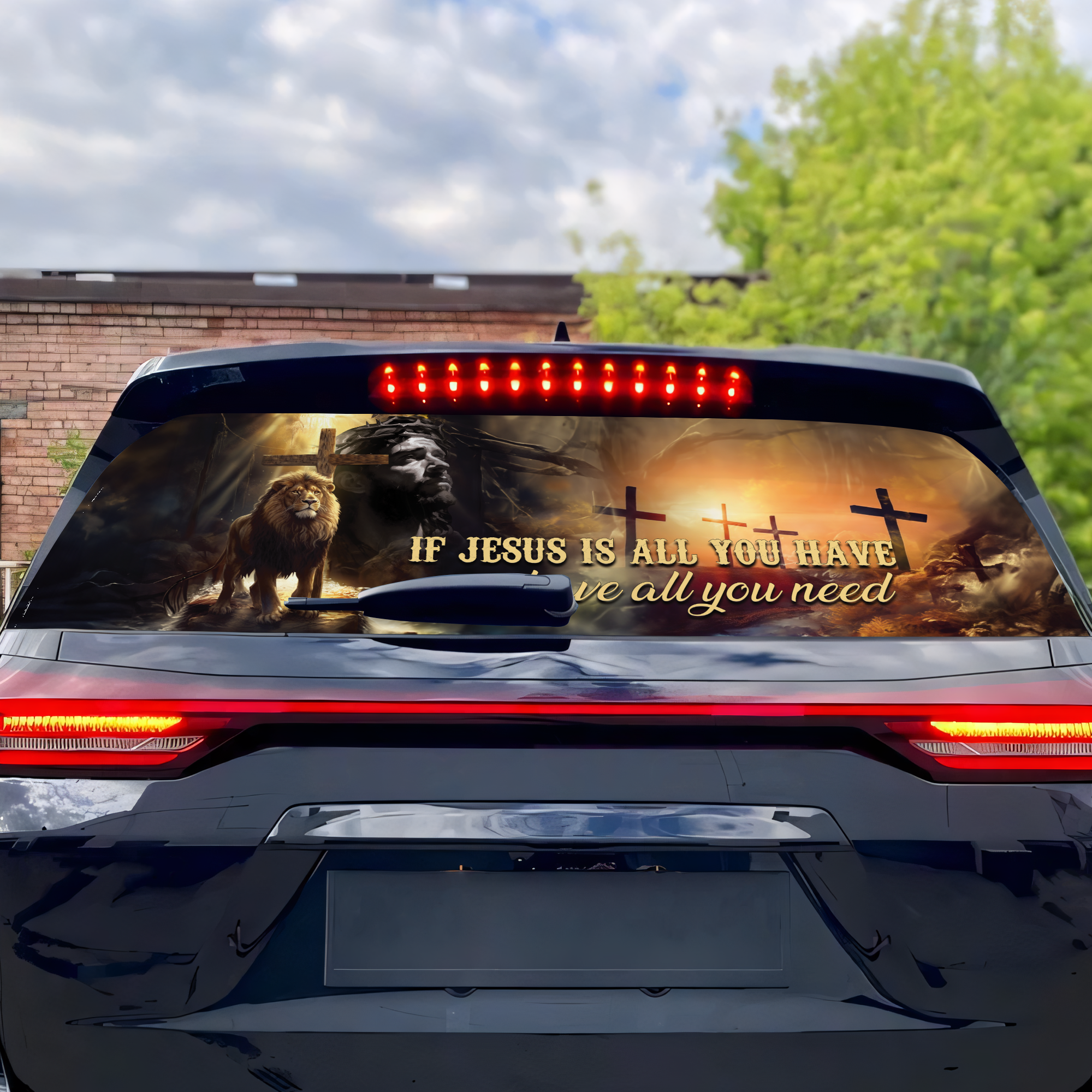 Lotusprinthandmade Lion If Jesus is All You Have You Christian Rear ...