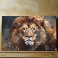 thumbnail image 1 of Lotusprinthandmade Lion Majestic Abstract Canvas 1.5in 12" x 8", wildlife canvas art, abstract lion design, majestic lion wall decor, animal lover canvas print, 1 of 5