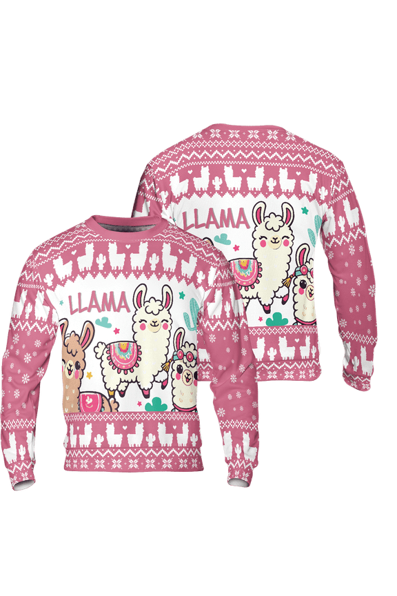 Llama Ugly Christmas XmasXmas Sweater (Midweight) S-5XL Multicolor (5XL)