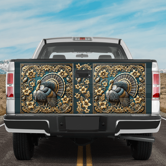 Lotusprinthandmade Love Turkey Animal 3D Tailgate Wrap 2 Sizes (24"x58"), Animal Graphic Tailgate Wrap