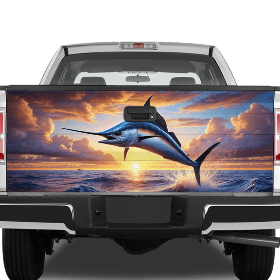 Lotusprinthandmade Marlin Fishing Sailfish Tailgate Wrap 2 Sizes (24"x58")