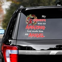 Lotusprinthandmade Memorial Grandpa Transparent Vinyl Decal (6x9 Inches), Memorial Car Decal