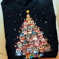 thumbnail image 1 of Lotusprinthandmade Merry Christmas Cute Owl Black Classic Unisex T-Shirt 100% Cotton S-5XL (S), Festive Owl-Themed Holiday T-Shirt, Cozy Winter Apparel With Owl Design, 1 of 3