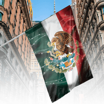 Lotusprinthandmade Mexican 100% Polyester Vertical House Flag 29.5 x 39.5 inches, Outdoor hanging flag, Outdoor Mexico flag