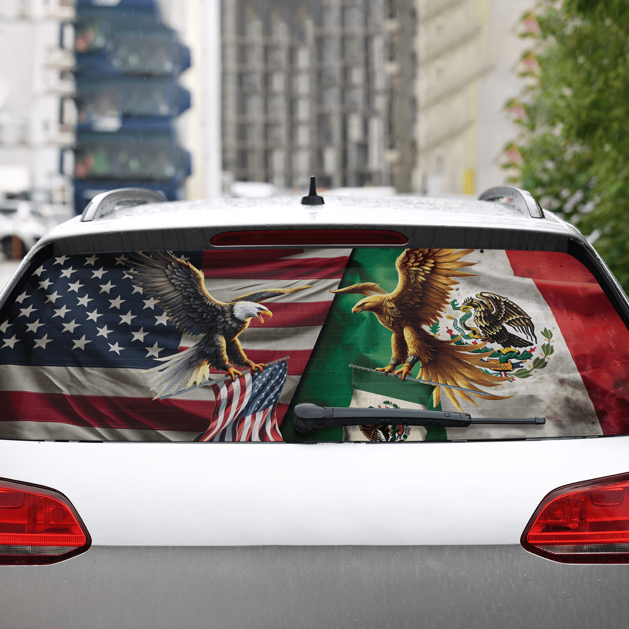 Lotusprinthandmade Mexican America Friendship Patriotic Eagle Rear ...
