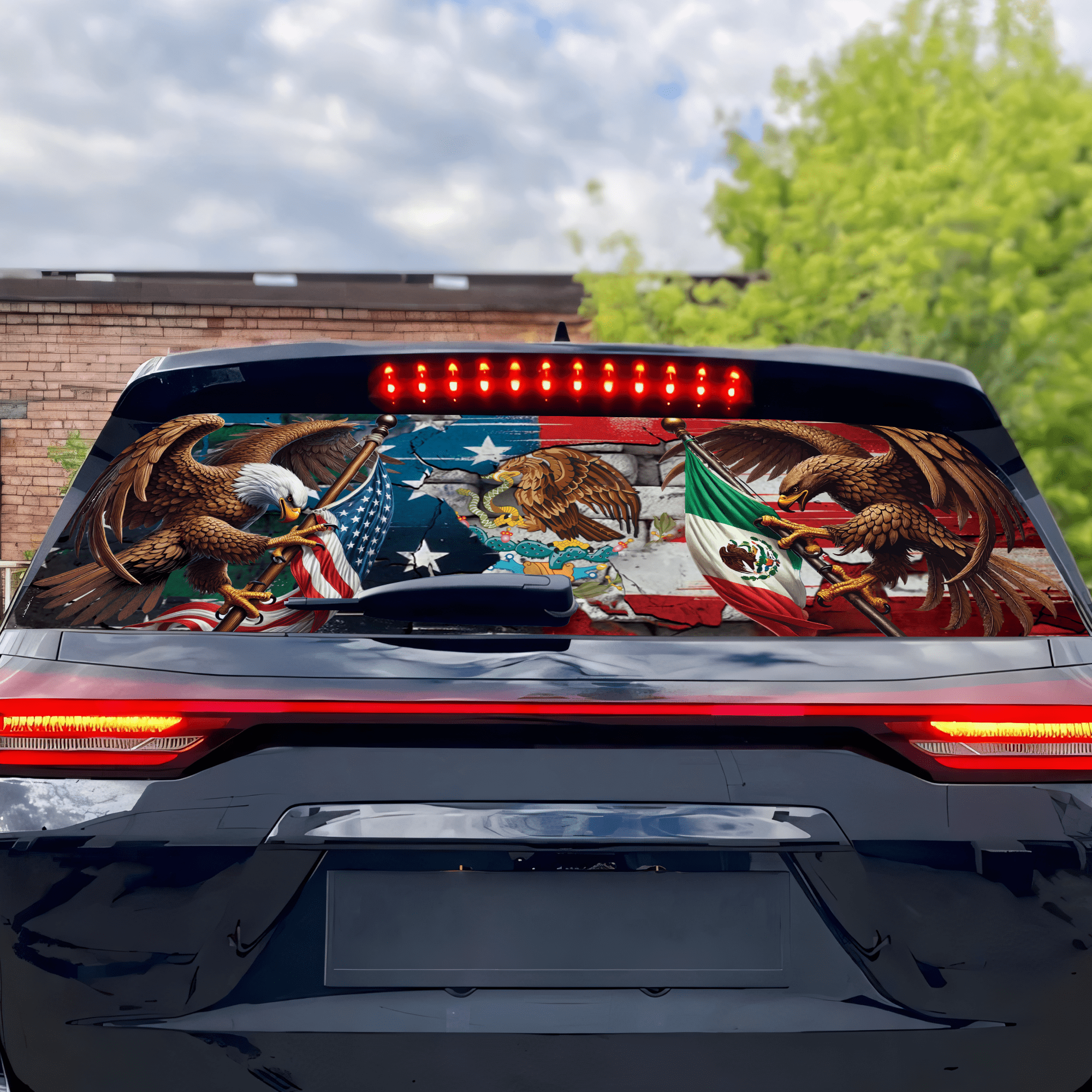 Lotusprinthandmade Mexican America Friendship US Mexico Patriotic Eagle Proud Rear Window Car Decal 3 Sizes 14x53 Inches Walmart