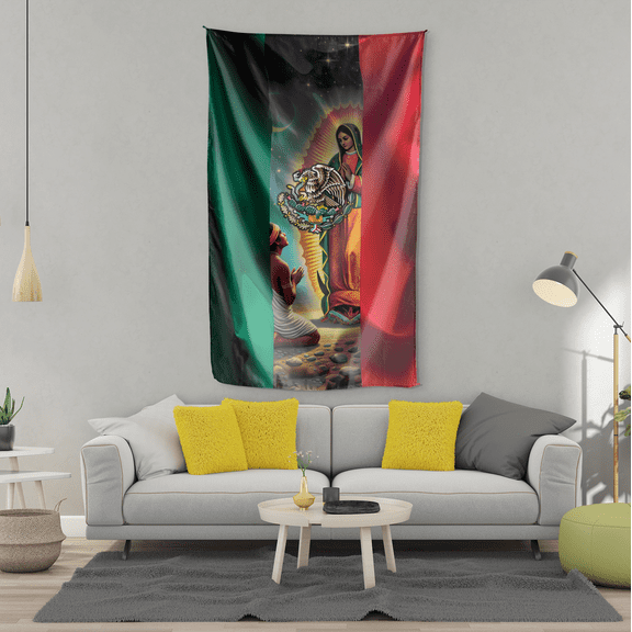 Lotusprinthandmade Mexican Flag Mexico Patriotic Wall Flag