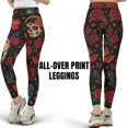 thumbnail image 1 of Lotusprinthandmade Mexican Skull Print All-over Print Leggings XS-5XL (5XL), High-Waist Leggings For Lovers, 1 of 4