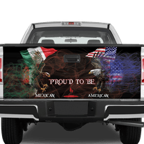 Lotusprinthandmade Mexico Flag Eagle Tailgate Wrap 2 Sizes (24"x58"), patriotic mexican eagle tailgate graphic, eagle with mexico flag truck decal