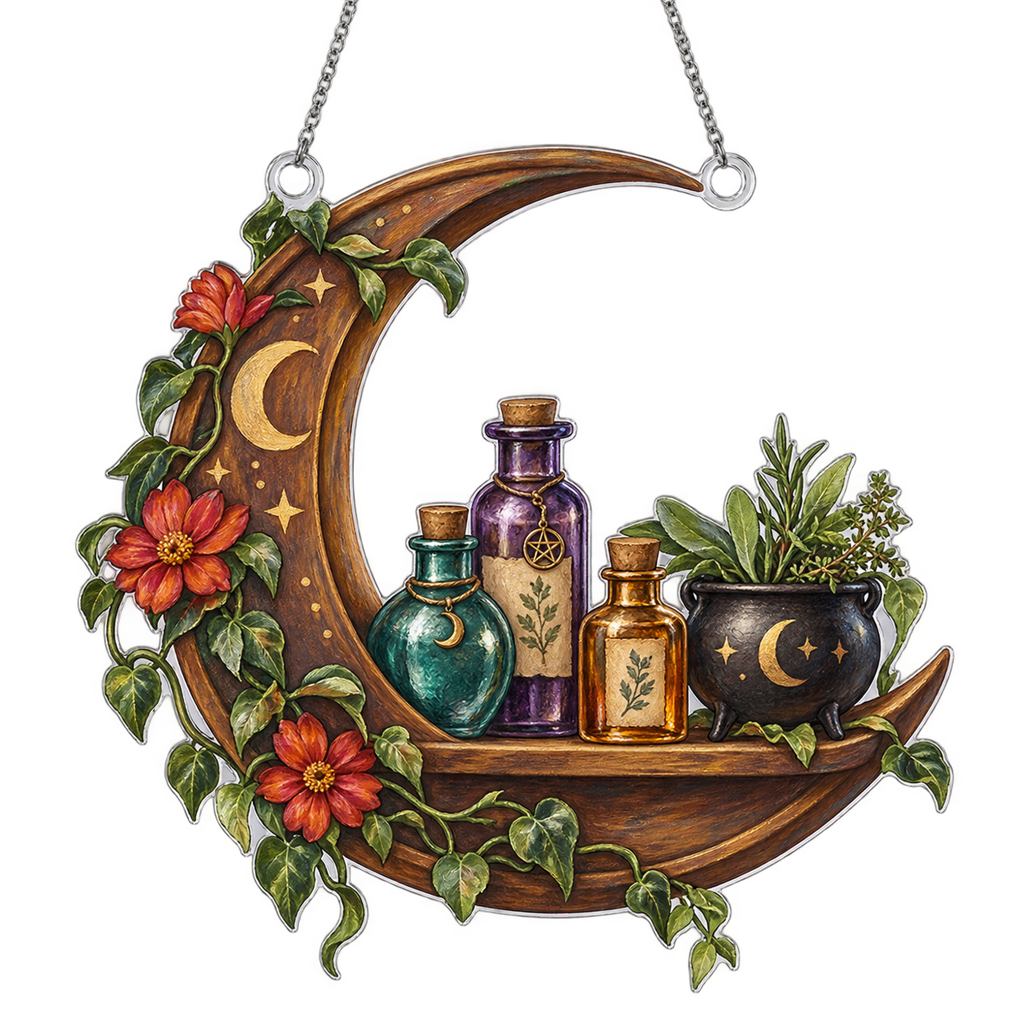 Lotusprinthandmade Moon Apothecary Custom Shape Window Hanging Acrylic ...