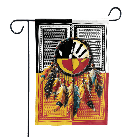 Lotusprinthandmade Native America Four Directions Pattern 100% Polyester Garden Flag 12x18 inches