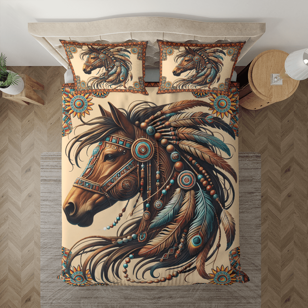 Lotusprinthandmade Native America Inspired Horse Bedding Set (Made in ...