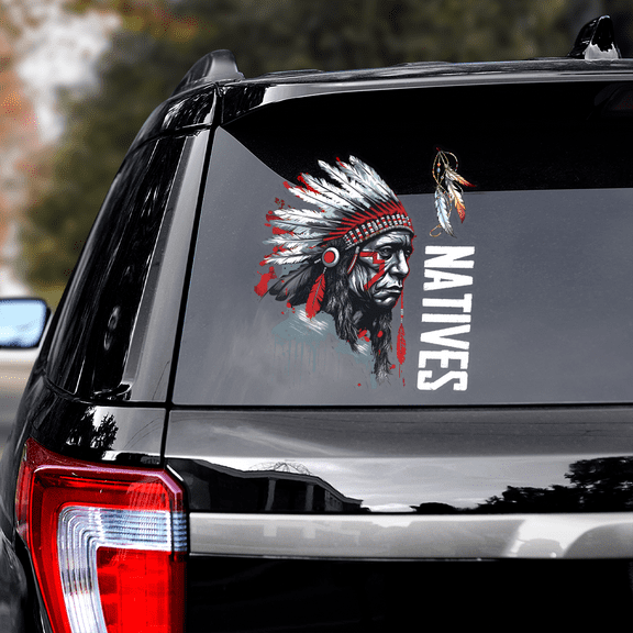 Lotusprinthandmade Native America Pride Transparent Vinyl Decal 4 Sizes (6x9 Inches)